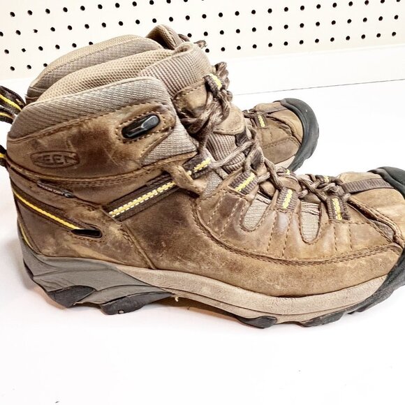 KEEN Women's Brown Tan Waterproof Hiking Outdoor Lace Up Ankle Boots - Picture 3 of 7